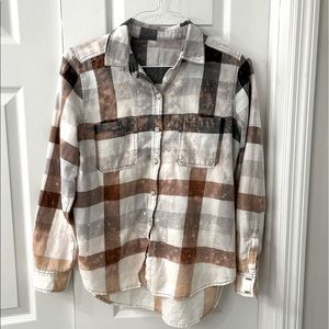 Bleach Splattered Flannel